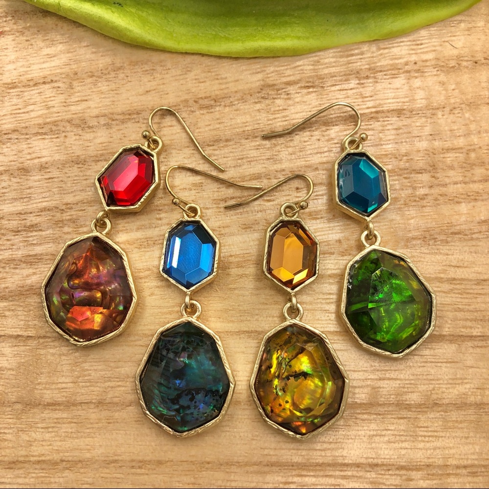 🌼 Abstract Shapes Foil Dangle Earrings